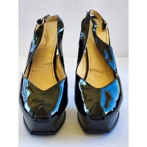 YSL Yves Saint Laurent Tribute 105 Slingback Patent Leather Heels Sz 40 S0074